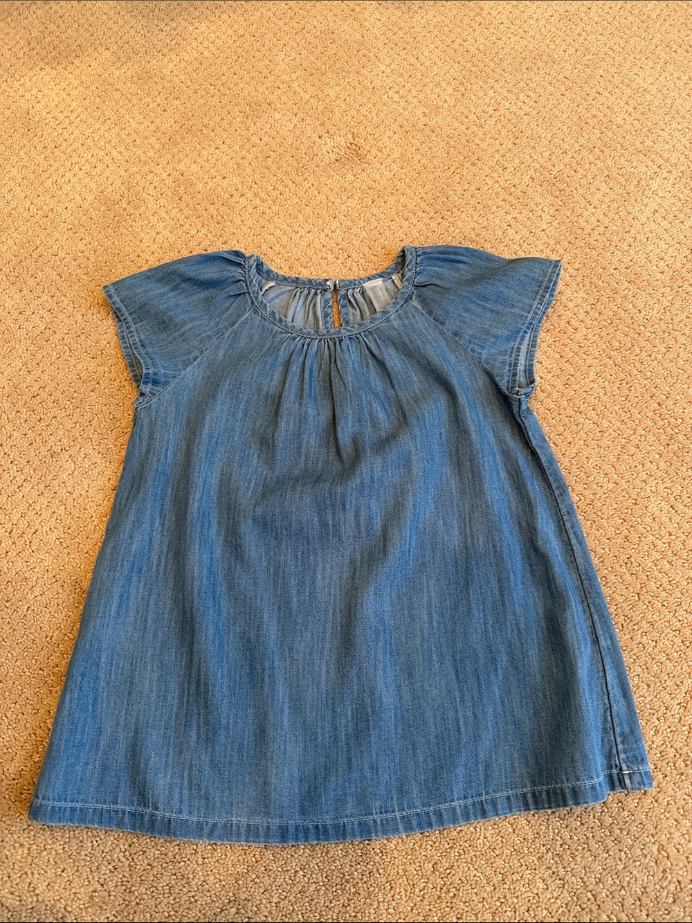 Kids Primary Lightweight Chambray Tunic Top - Blue size 6-7